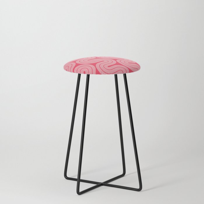 70s Throwback Wavy Stripes Pattern Stool