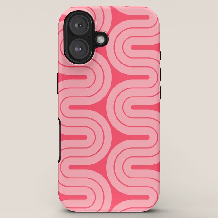 70s Throwback Wavy Stripes Pattern iPhone Case