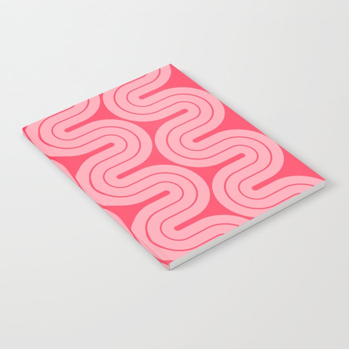 70s Throwback Wavy Stripes Pattern Notebook