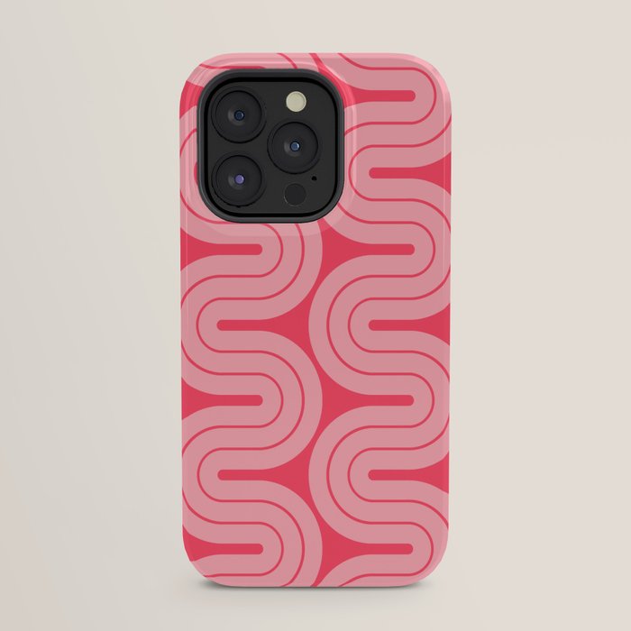 70s Throwback Wavy Stripes Pattern iPhone Case
