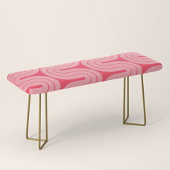 70s Throwback Wavy Stripes Pattern Bench