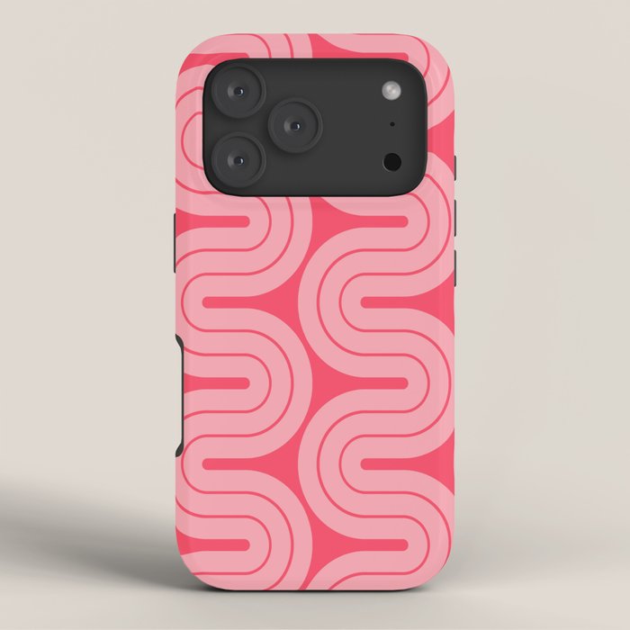 70s Throwback Wavy Stripes Pattern iPhone Case