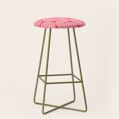 70s Throwback Wavy Stripes Pattern Stool