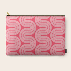 70s Throwback Wavy Stripes Pattern Carry All Pouch