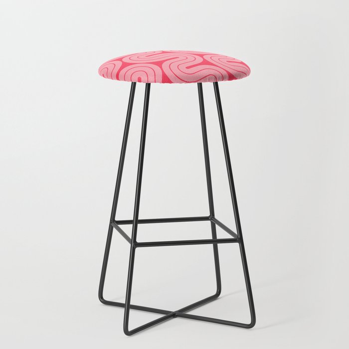 70s Throwback Wavy Stripes Pattern Stool