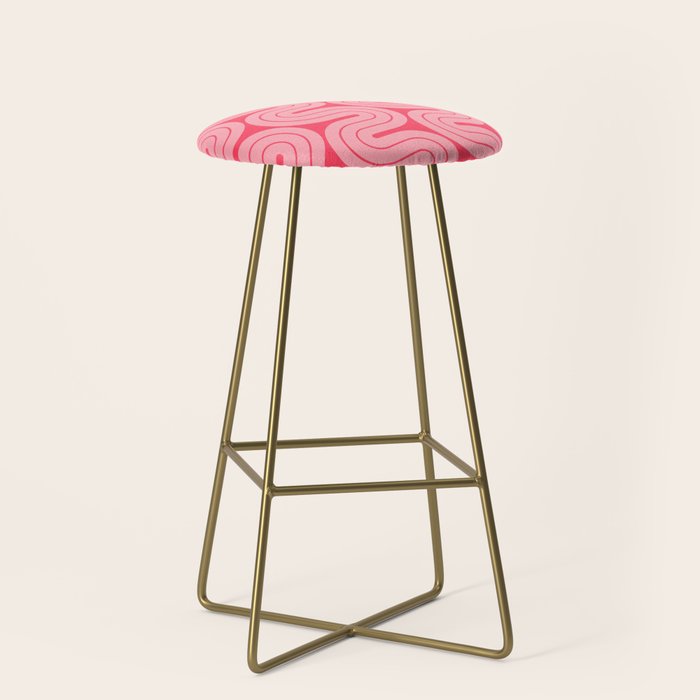 70s Throwback Wavy Stripes Pattern Stool