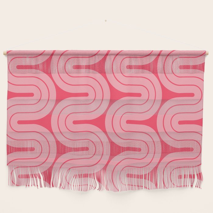 70s Throwback Wavy Stripes Pattern Wall Hanging