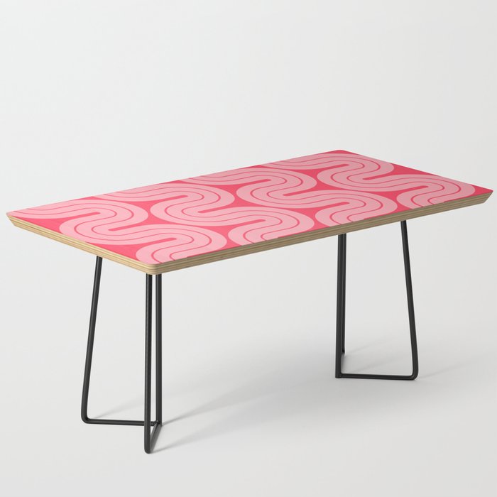 70s Throwback Wavy Stripes Pattern Coffee Table