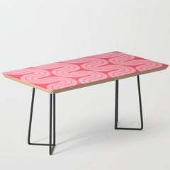 70s Throwback Wavy Stripes Pattern Coffee Table