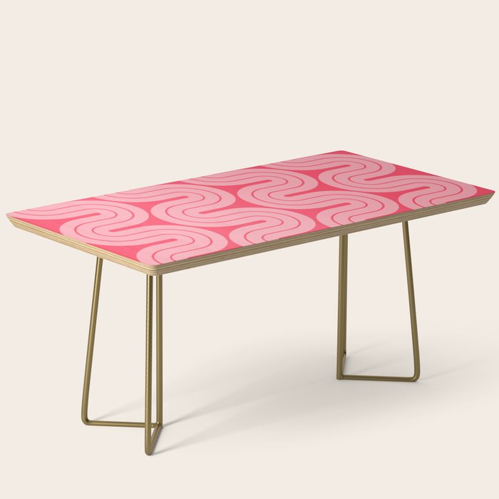 70s Throwback Wavy Stripes Pattern Coffee Table