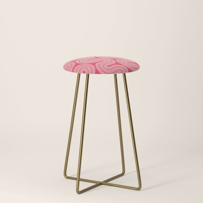 70s Throwback Wavy Stripes Pattern Stool