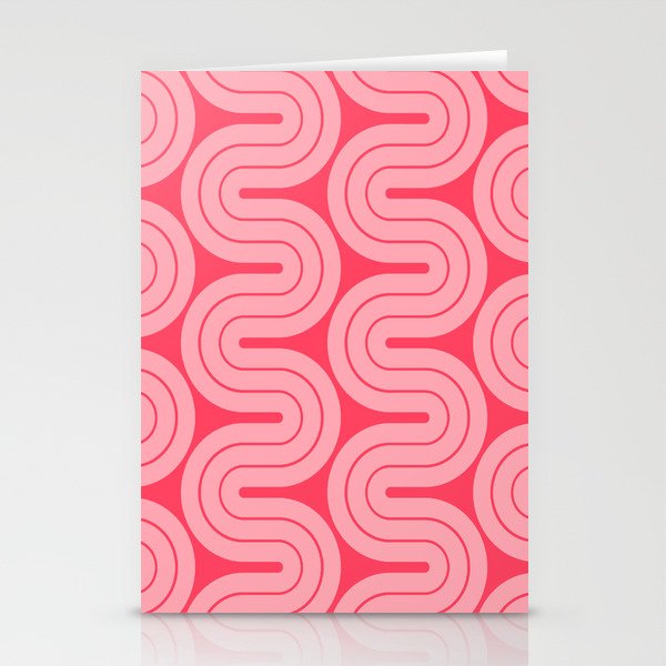 70s Throwback Wavy Stripes Pattern Stationery Card