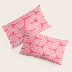 70s Throwback Wavy Stripes Pattern Pillow Sham