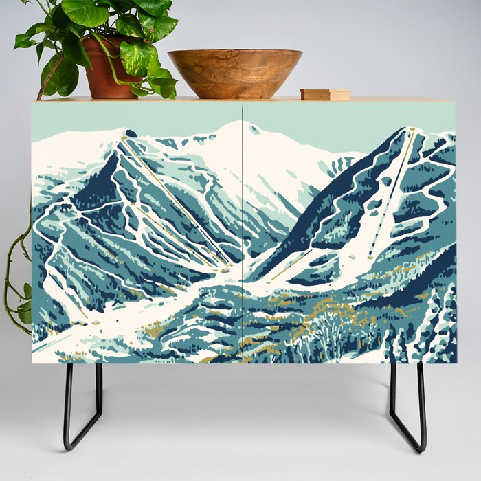 2021 Ski Stowe Vermont Vintage Poster  Credenza