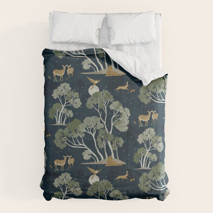 A Forest Awakens Full Moon Comforter
