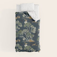 A Forest Awakens Full Moon Duvet Cover