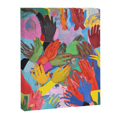 A Hand Is All We Need, Abstract Human Face Community, Humanity People Colorful Concept Positivity Canvas Print