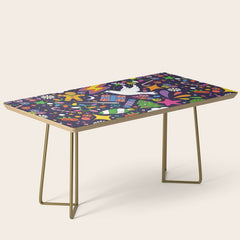 60s 70s psychedelic Modern Christmas Confetti Pattern Coffee Table