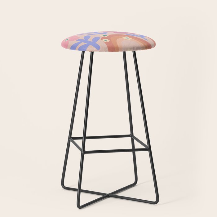 70s Retro Floral vibe Stool