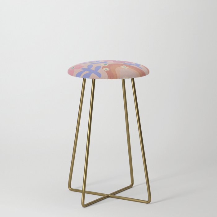 70s Retro Floral vibe Stool