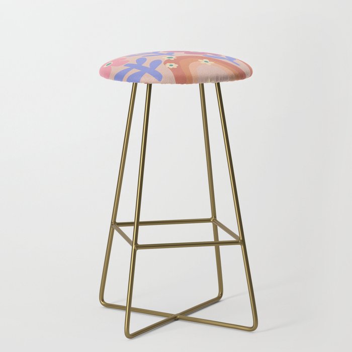70s Retro Floral vibe Stool