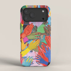 A Hand Is All We Need, Abstract Human Face Community, Humanity People Colorful Concept Positivity iPhone Case