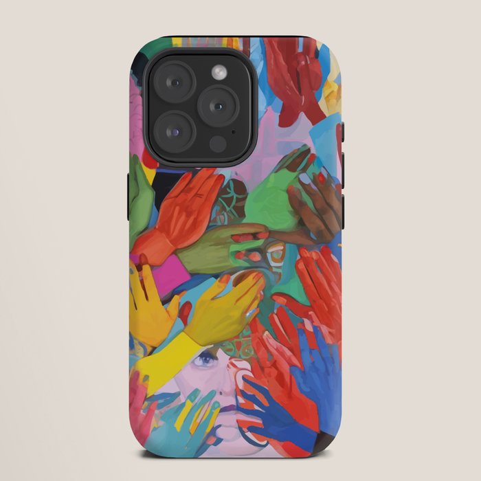 A Hand Is All We Need, Abstract Human Face Community, Humanity People Colorful Concept Positivity iPhone Case