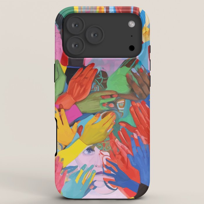 A Hand Is All We Need, Abstract Human Face Community, Humanity People Colorful Concept Positivity iPhone Case