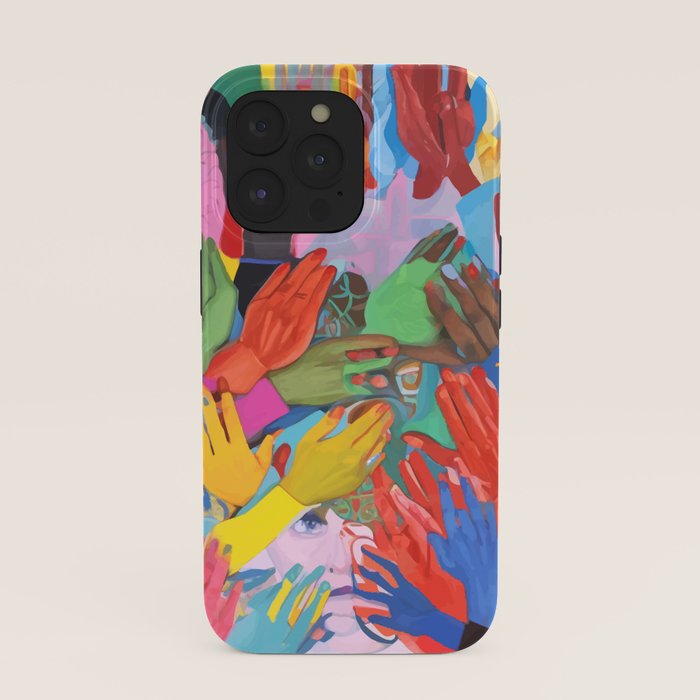 A Hand Is All We Need, Abstract Human Face Community, Humanity People Colorful Concept Positivity iPhone Case