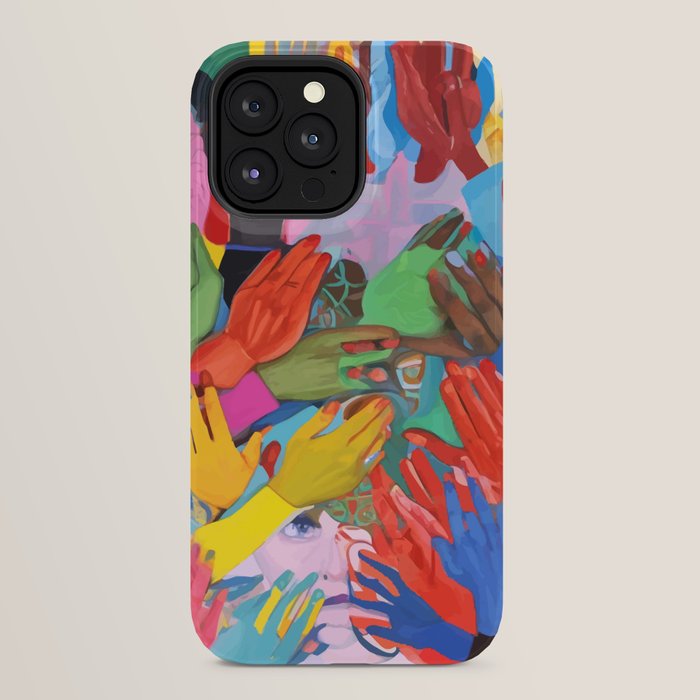A Hand Is All We Need, Abstract Human Face Community, Humanity People Colorful Concept Positivity iPhone Case