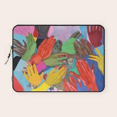 A Hand Is All We Need, Abstract Human Face Community, Humanity People Colorful Concept Positivity Laptop Sleeve