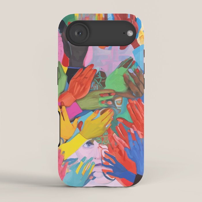 A Hand Is All We Need, Abstract Human Face Community, Humanity People Colorful Concept Positivity iPhone Case