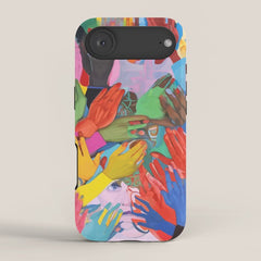 A Hand Is All We Need, Abstract Human Face Community, Humanity People Colorful Concept Positivity iPhone Case