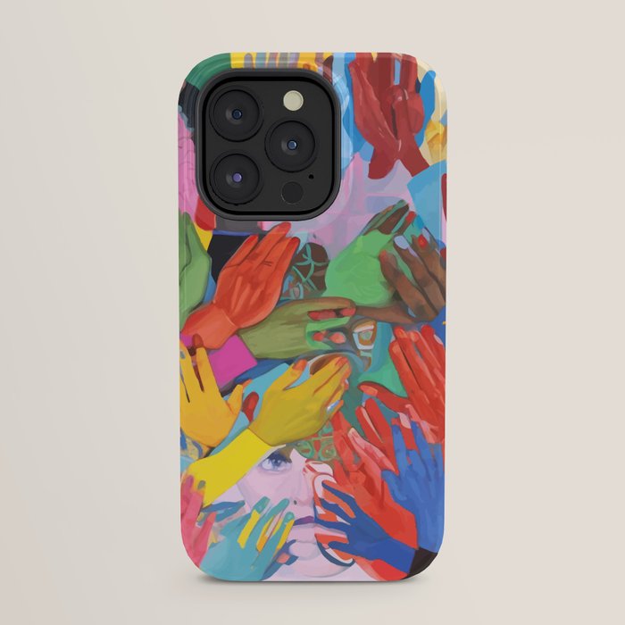 A Hand Is All We Need, Abstract Human Face Community, Humanity People Colorful Concept Positivity iPhone Case