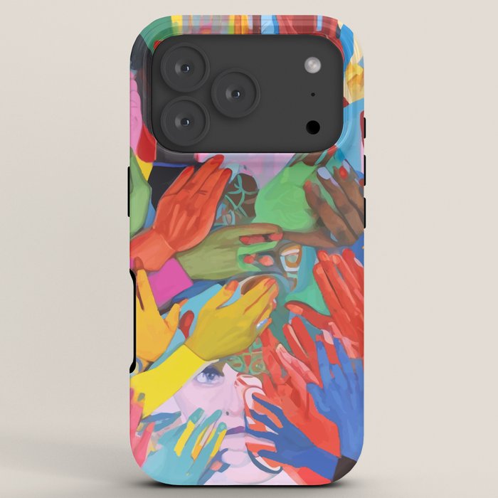 A Hand Is All We Need, Abstract Human Face Community, Humanity People Colorful Concept Positivity iPhone Case