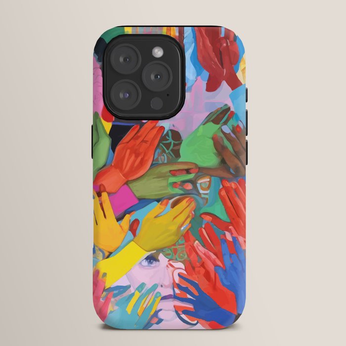 A Hand Is All We Need, Abstract Human Face Community, Humanity People Colorful Concept Positivity iPhone Case