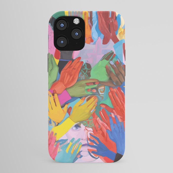 A Hand Is All We Need, Abstract Human Face Community, Humanity People Colorful Concept Positivity iPhone Case