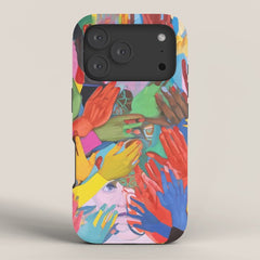 A Hand Is All We Need, Abstract Human Face Community, Humanity People Colorful Concept Positivity iPhone Case