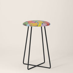 A Hand Is All We Need, Abstract Human Face Community, Humanity People Colorful Concept Positivity Stool