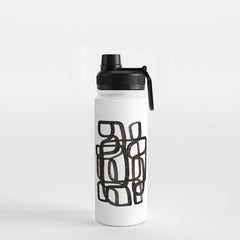 Writing On The Wall' Mid Century Modern Fun Abstract Shapes  Water Bottle