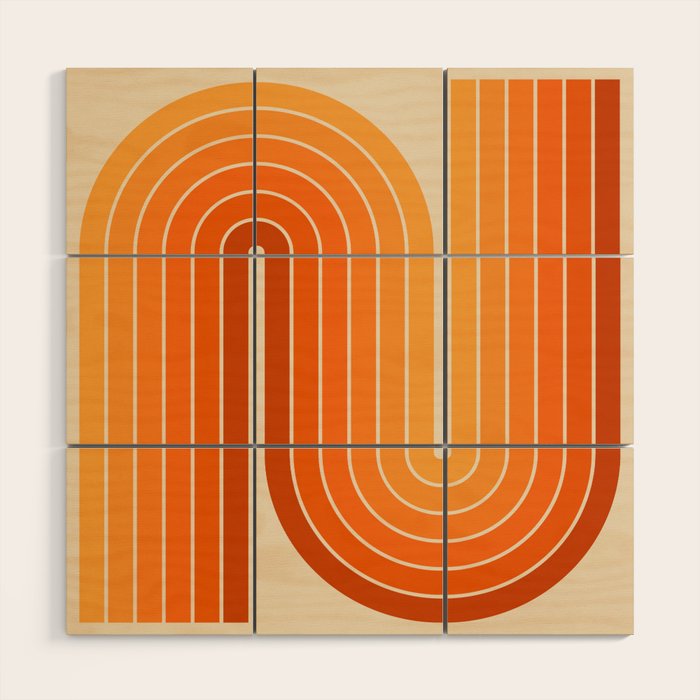 70s Retro Vintage Style Minimal Design 553 Wood Wall Art
