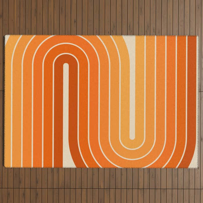 70s Retro Vintage Style Minimal Design 553 Outdoor Rug