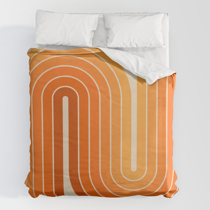 70s Retro Vintage Style Minimal Design 553 Duvet Cover