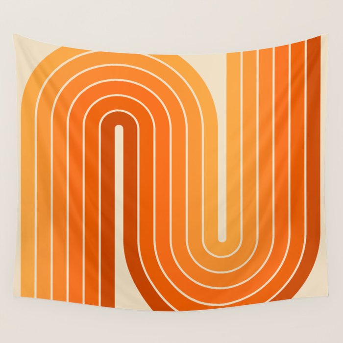 70s Retro Vintage Style Minimal Design 553 Wall Tapestry