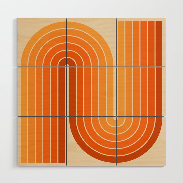 70s Retro Vintage Style Minimal Design 553 Wood Wall Art
