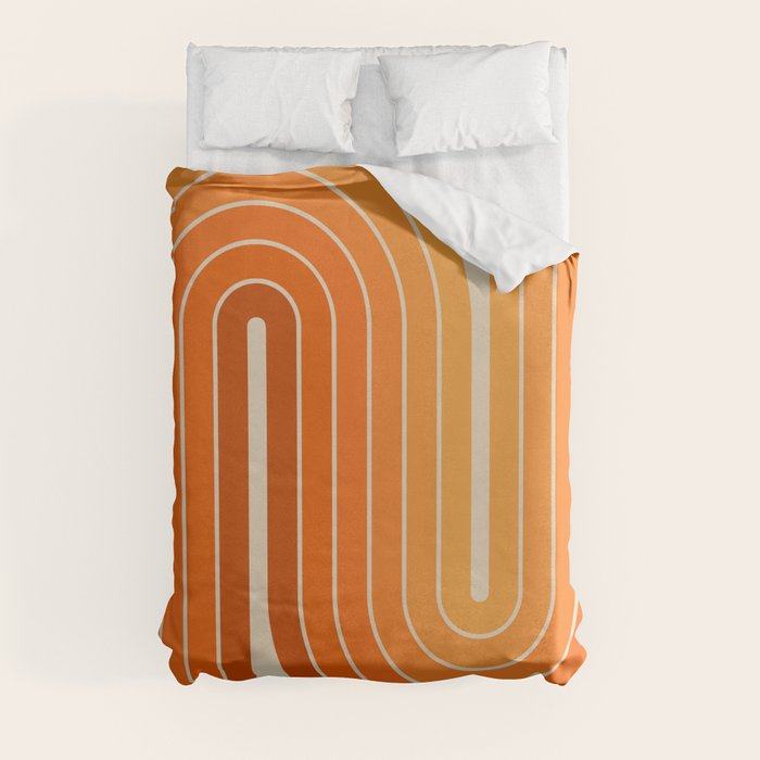 70s Retro Vintage Style Minimal Design 553 Duvet Cover