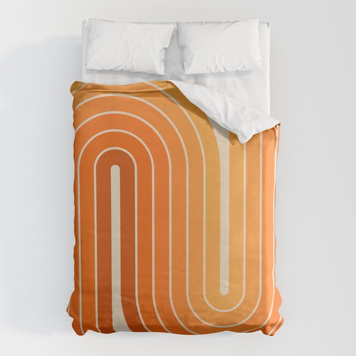 70s Retro Vintage Style Minimal Design 553 Duvet Cover
