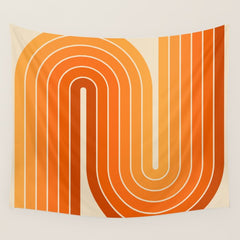 70s Retro Vintage Style Minimal Design 553 Wall Tapestry