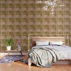 (Book of omens) Angels bow before Adam and Eve in Paradise Islamic Antique Art  Wallpaper