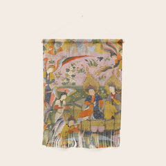 (Book of omens) Angels bow before Adam and Eve in Paradise Islamic Antique Art  Wall Hanging